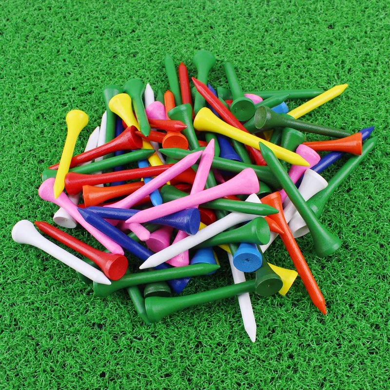 CRESTGOLF Professional 2 1/8" Deluxe Wood Golf Tees 100pcs(Mixed Color) - Image 1